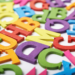Fototapeta premium Surface covered with colorful letters