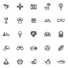 Hipster line icons on white background