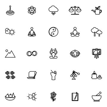 Zen concept line icons on white background