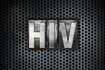 Naklejka premium HIV Concept Metal Letterpress Type