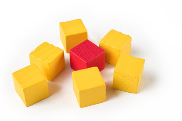 Yellow and red mini blocks