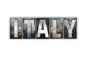 Italy Concept Isolated Metal Letterpress Type