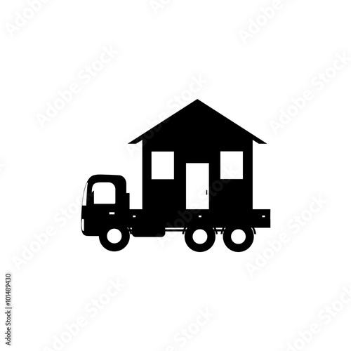 Download "vector icon mobile home, black silhouette" Stock image ...