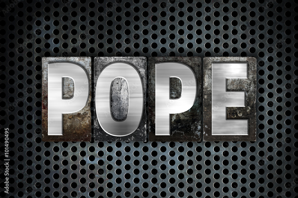 Sticker Pope Concept Metal Letterpress Type