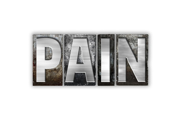 Pain Concept Isolated Metal Letterpress Type