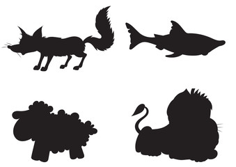 illustration of animation silhouette of animals