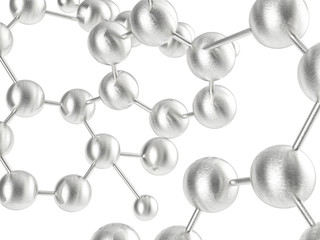 silver molecule 3d rendered background