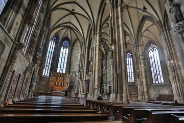 Fototapeta na wymiar PRAGUE,CZECH REPUBLIC-St. Vita Cathedral baroque medieval interior architecture