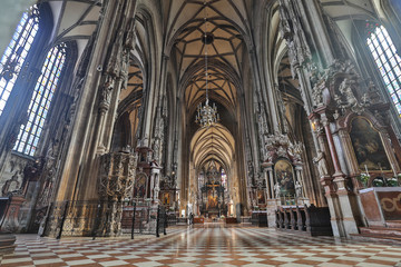 PRAGUE,CZECH REPUBLIC-St. Vita Cathedral baroque medieval interior architecture