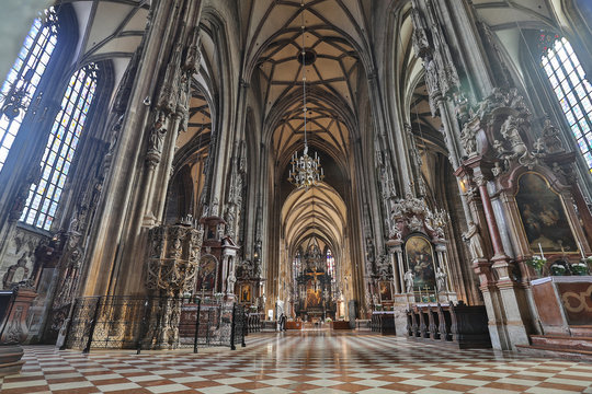 PRAGUE,CZECH REPUBLIC-St. Vita Cathedral baroque medieval interior architecture