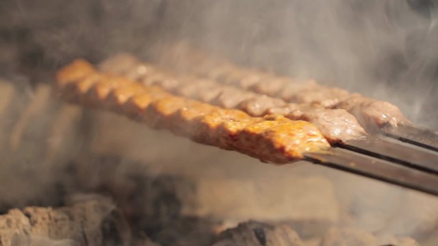 Barbecue grliling shish kebab