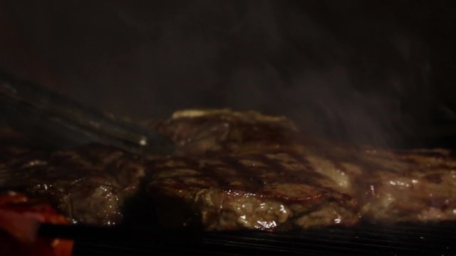 Steak on Barbecue grill