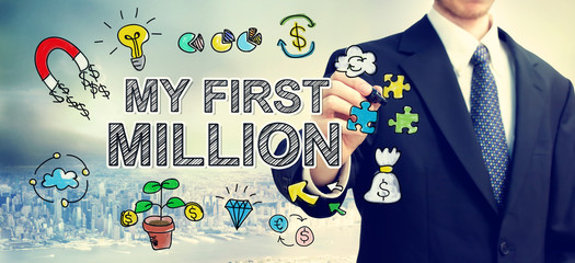  Businessman drawing My First Million concept