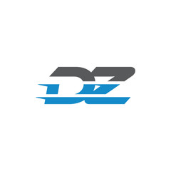 Simple Modern Dynamic Letter Initial Logo dz