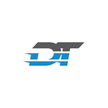 Simple Modern Dynamic Letter Initial Logo dt