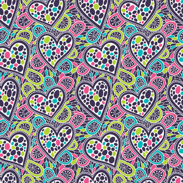 Fototapeta Hearts seamless pattern