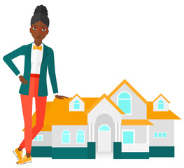 Real estate agent offering house.