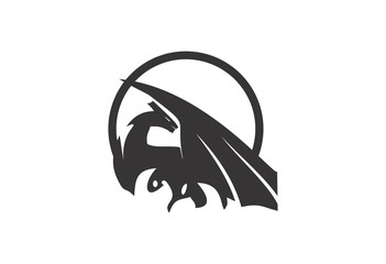 black dragon silhouette logo