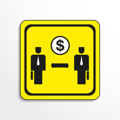 Working relationships. Vector icon.