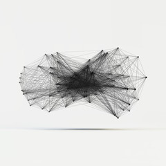 Connection Structure. Wireframe Vector Illustration.