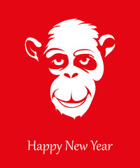 Christmas card with a monkey