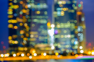 Blurred abstract background lights, beautiful cityscape view