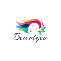 Beauty Woman Hair Color Logo