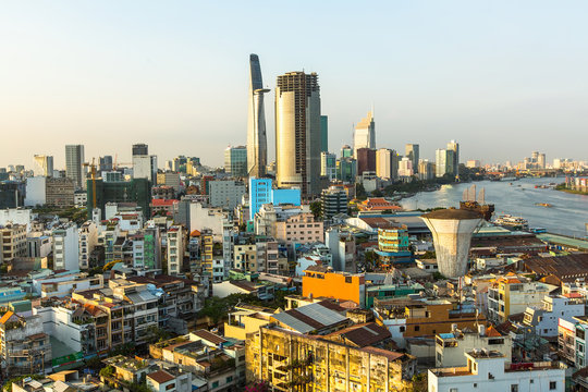 Top view of Ho Chi Minh City, Vietnam...