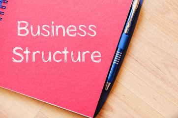 Business structure write on notebook