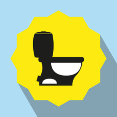 Pieces of furniture. Toilet. Vector icon. - obrazy, fototapety, plakaty