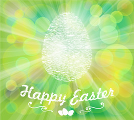Easter white egg on a bright background.
