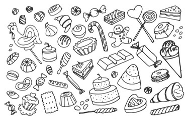 Doodle vector sweets
