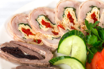 Delicious roasted chicken rolls.