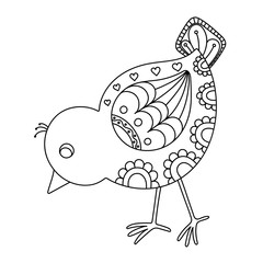 Hand drawn decorative chick