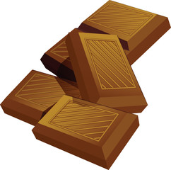 Pieces of chocolate bar