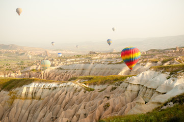 Lovely view on Red and Rose Valley in Cappadocia. Turkey.