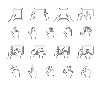 tablet gesture icons