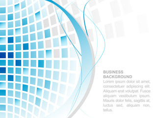 Blue abstract vector square mosaic business background.