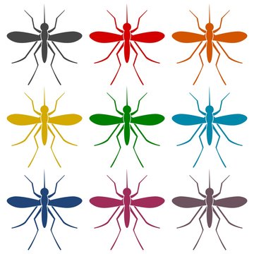 Mosquito simple icons set