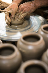 Making clay pot