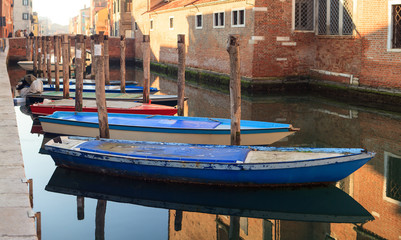 Fototapeta na wymiar View of fisherboats, Chioggia