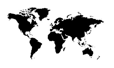 Obraz premium black and white world map