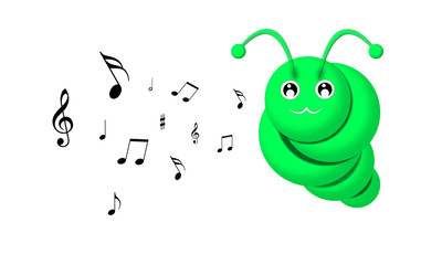 cartoon caterpillar singing
