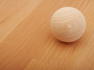 One wooden sphere close up