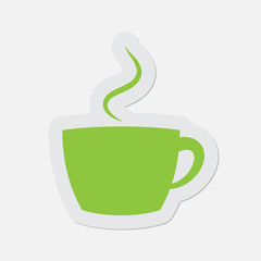 simple green icon - cup with smoke
