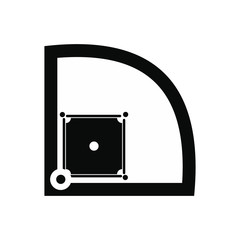 Baseball field black simple icon