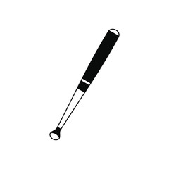 Metallic baseball bat black simple icon