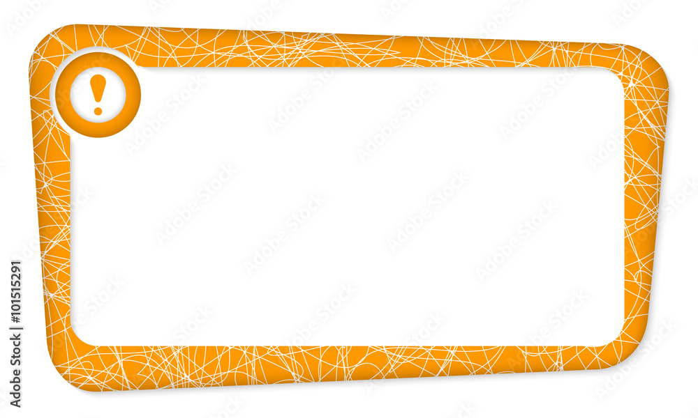 Poster abstract box for your text with exclamation mark