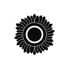 Sunflower black simple icon 