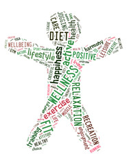 Wellness exercise, word cloud concept 5